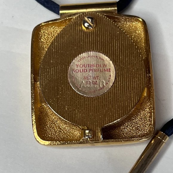 RARE 70's Estee Lauder "Youth Dew" Solid Perfume .03 Oz. Pendant Necklace - Picture 5 of 7